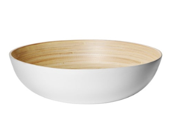 Bamboo bowl round white